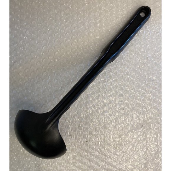 Vtg Black Nylon Cooking Serving Ladle Plastic Handle 11” Comfort Grip Soup - Picture 3 of 7